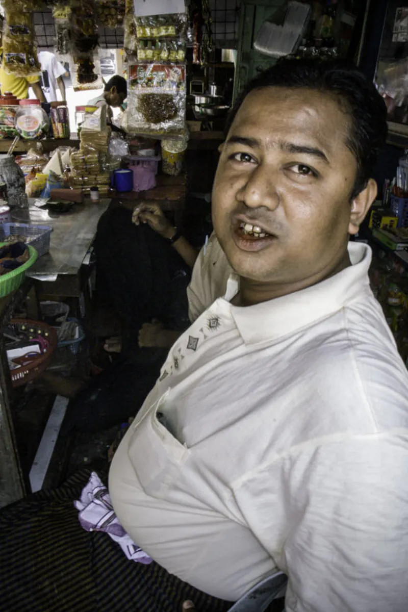 Man working in kiosk