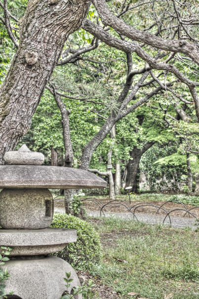 Stone Lantern In Shinjuku Gyoen Park (Tokyo)