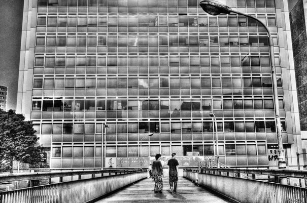 Men On The Pedestrian Bridge (Tokyo)