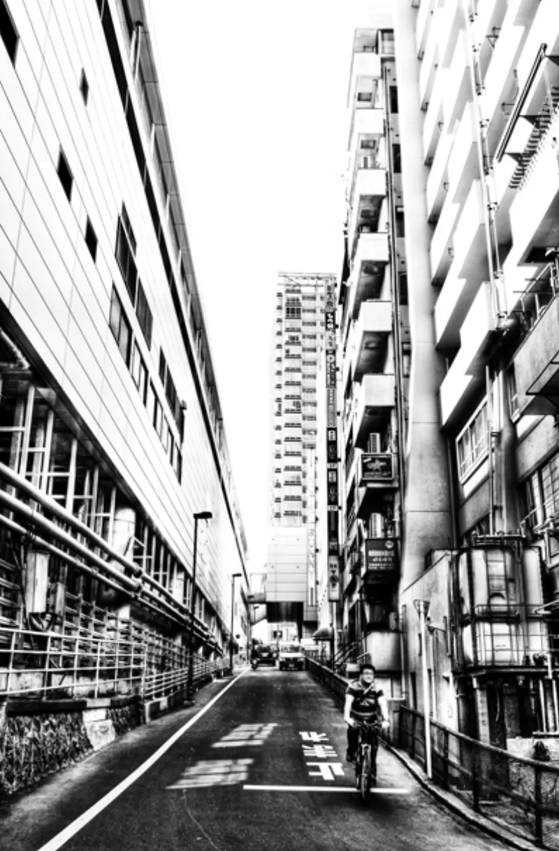 Slope between buildings