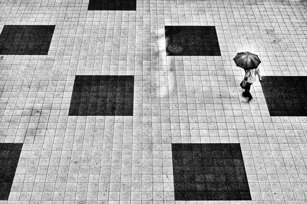 Squares On The Ground And An Umbrella (Tokyo)