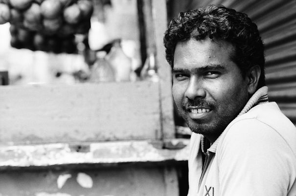 Man showing his teeth
