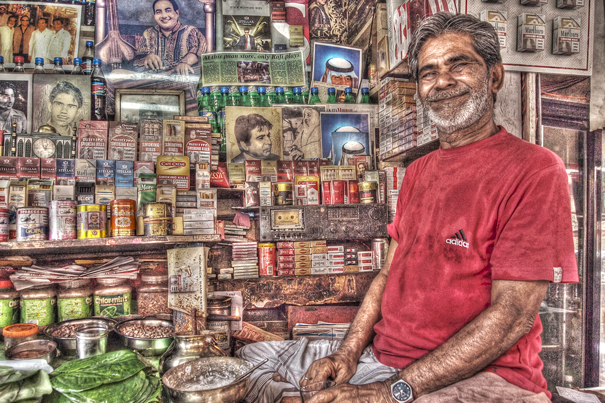 Man And Many Boxes Of Cigarette (India)