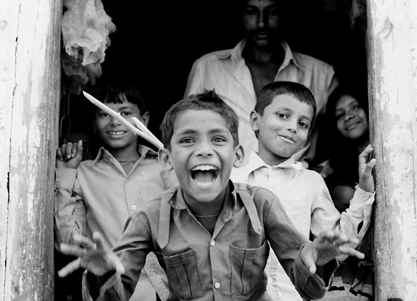 Exaggerative Boy At The Door (India)