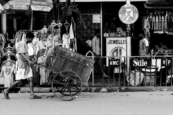 Two-wheeled Cart Was Moving (India)