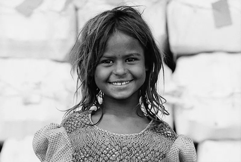Girl with uncombed hair