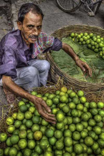 Man selling oranges