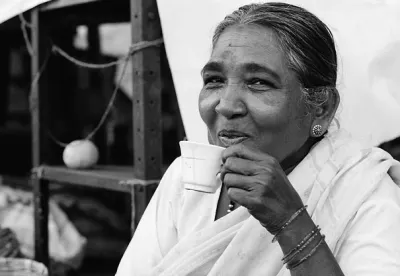 Woman drinking Chai