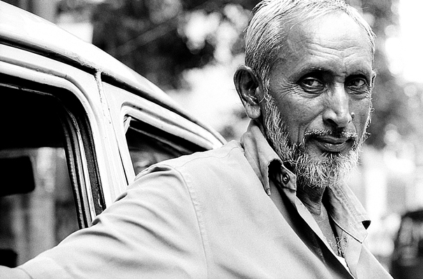 Taxi Driver With Gray Hair And White Beard (India)