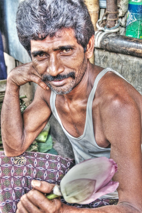 Man holding flower
