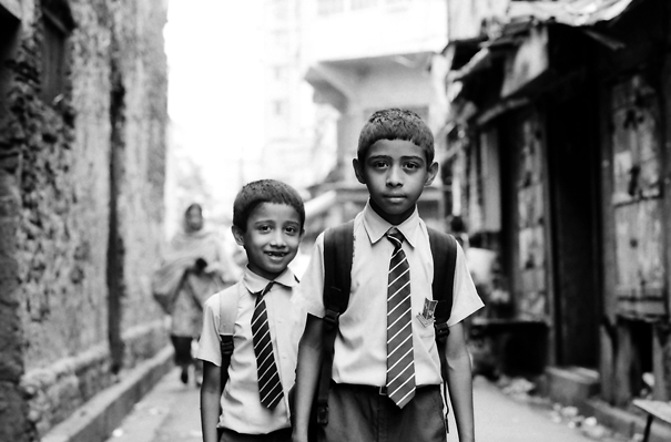 School boys with tie