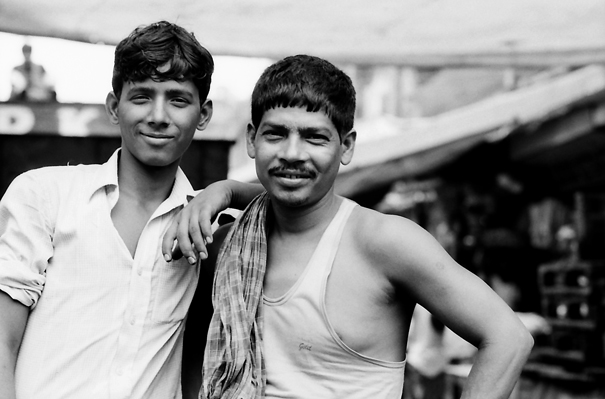 Men working in fruit market
