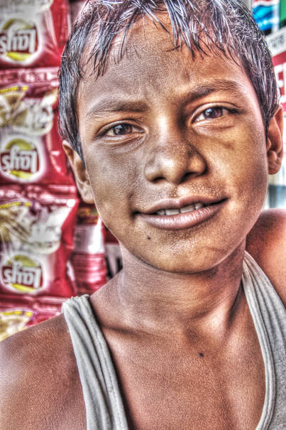 Boy In Front Of Snacks (India)