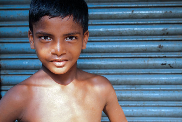 Boy striking pose
