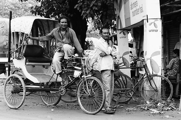 Cycle Rickshaws By The Roadside (India)