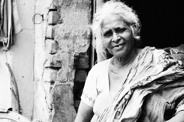 Older woman with white hair