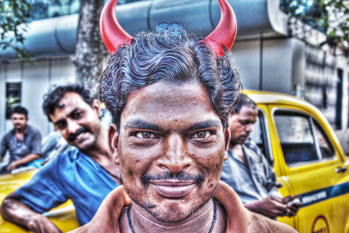 Man with two horns