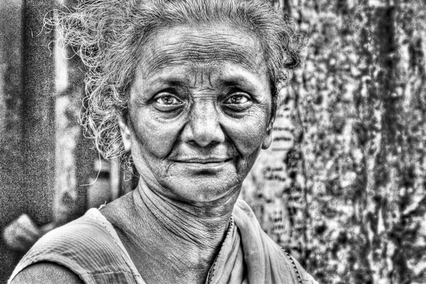 Moon Face Of An Older Woman (India)