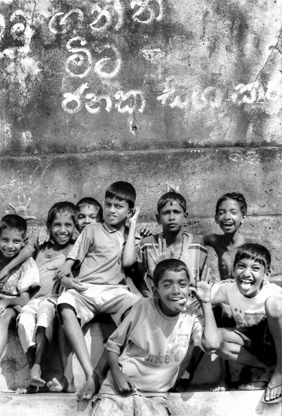 Cheerful Boys Gathered Against The Wall (Sri Lanka)