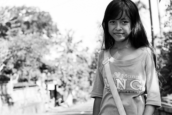 Girl After School In Deserted Street (Indonesia)