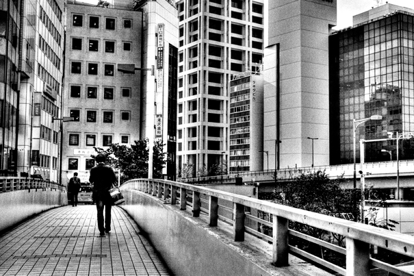 Businessman On The Pedestrian Bridge (Tokyo)