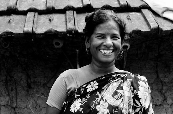 Laughing Woman With A Floral Saree (India)