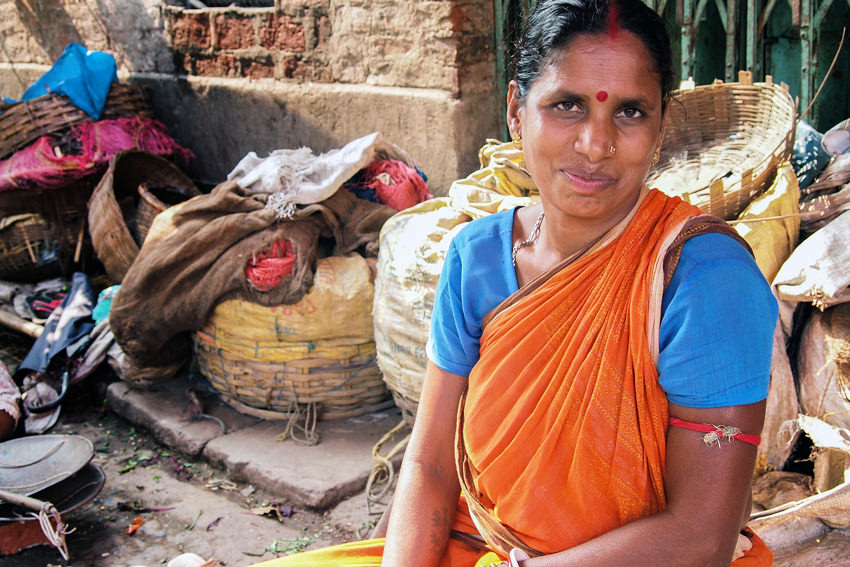 Woman with sindoor and bindi