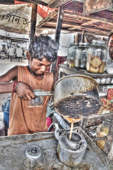 Boy Tapping Tea (India)
