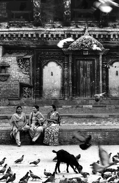 Three Women In Durbar Square (Nepal)