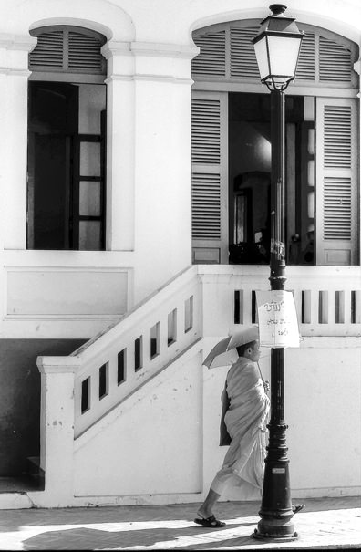 Monk And A Street Lamp (Laos)
