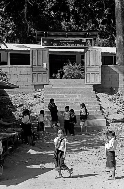In Front Of The Gate Of A School (Laos)