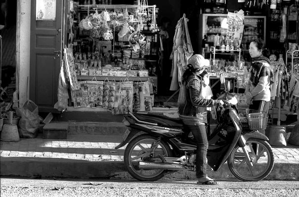 Motorbike In Front Of A Shop (Laos)