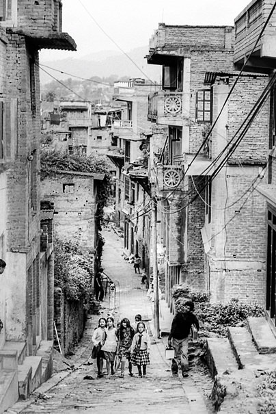 girls walking slope