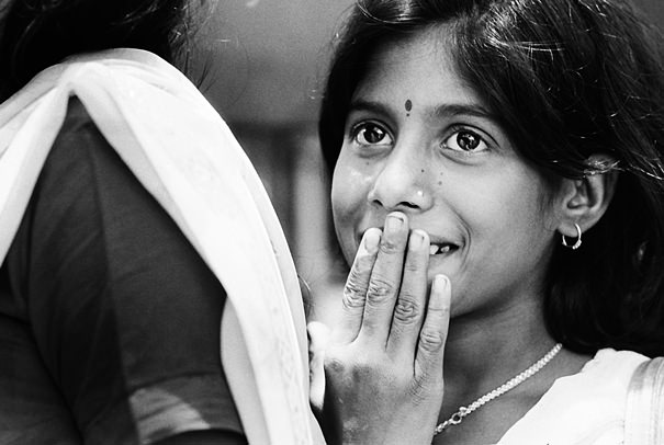 Girl with feminine gesture