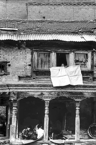 Children On The Platform And A Boy Upstairs (Nepal)
