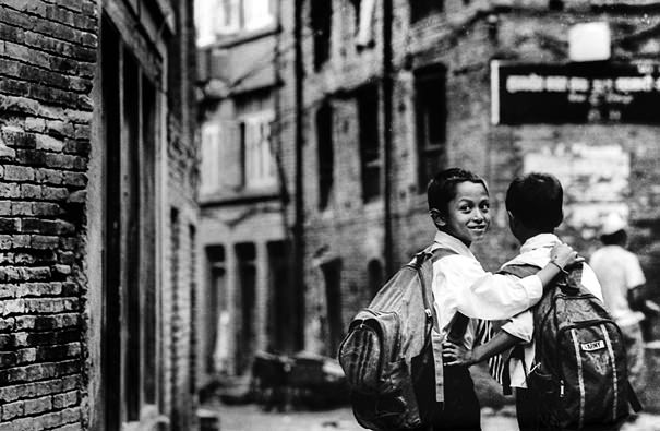 Boy Looking Back In The Lane (Nepal)