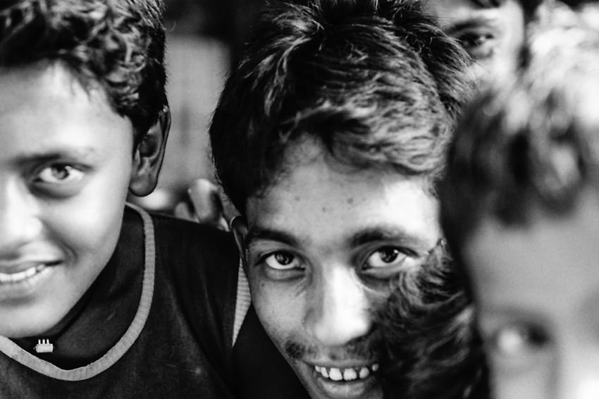 Curious eyes of young men