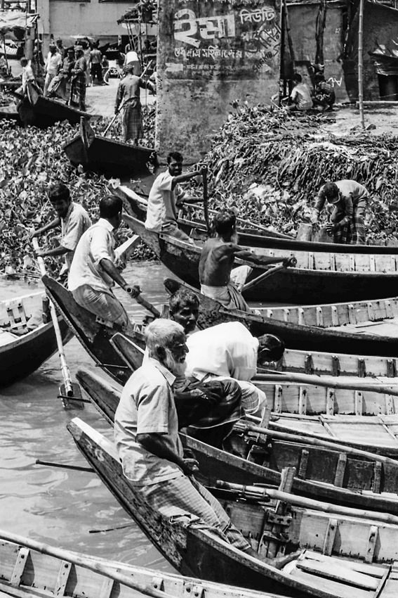 Oarsmen waiting for customers
