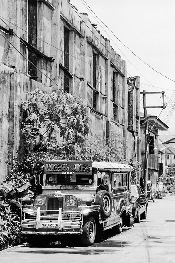 Jeepney parked by roadside