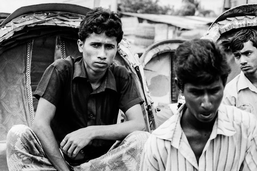 Frustrated face on cycle rickshaw