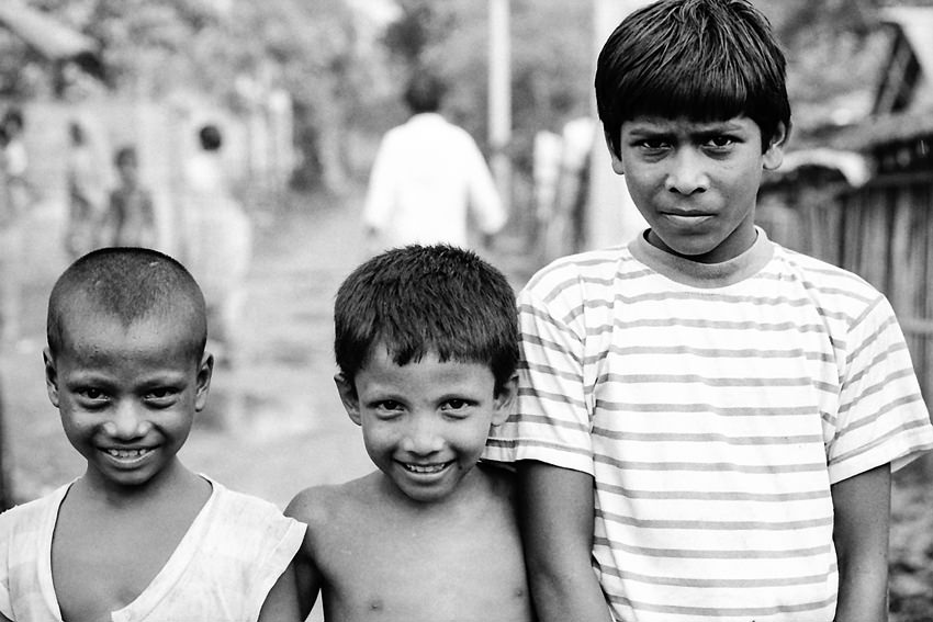 Two little boys and an elderly boy