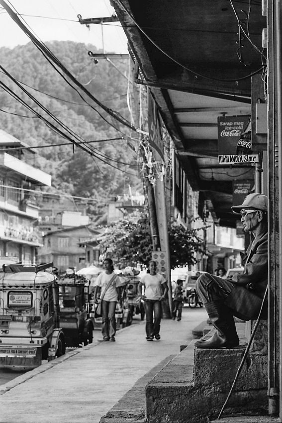 Man watching traffic