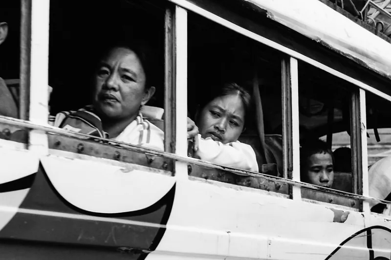 Exhausted passengers