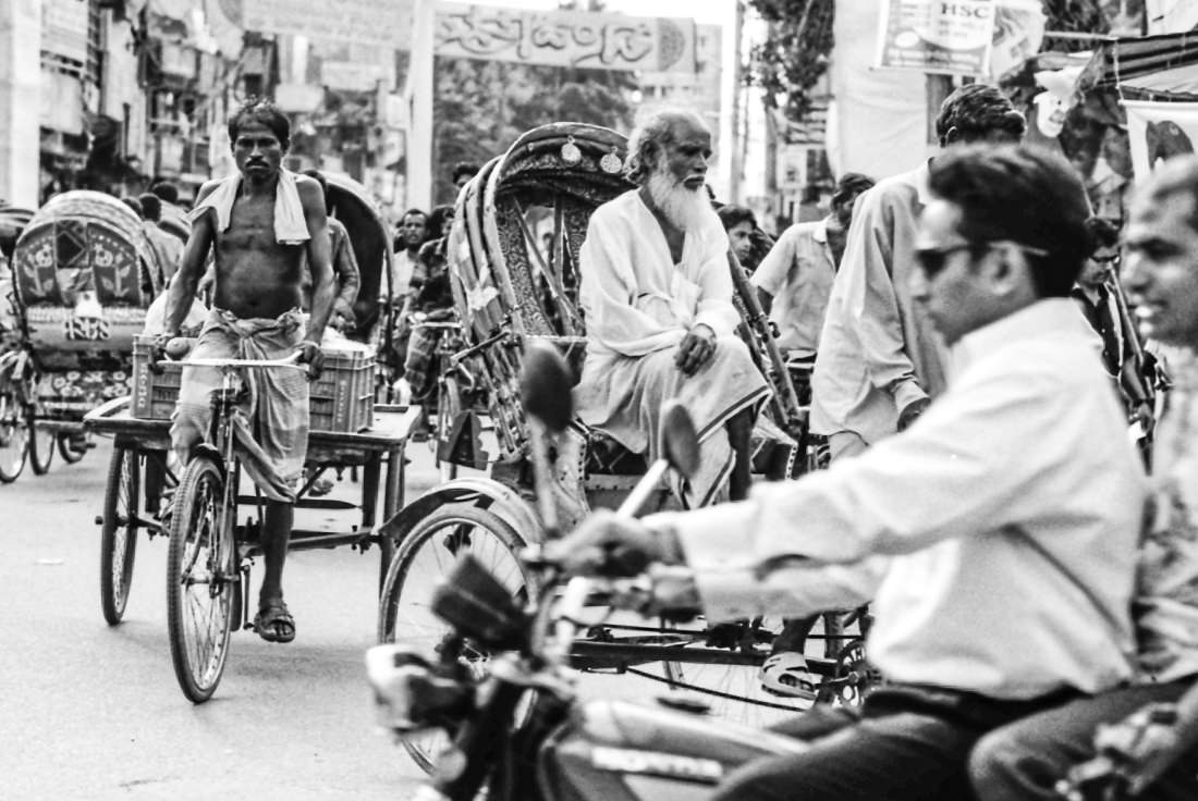 Motorbike and cycle rickshaws in Mymensingh