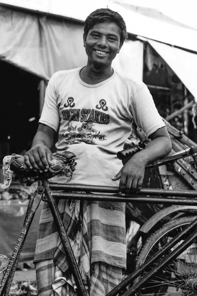 笑顔のリクシャワラー