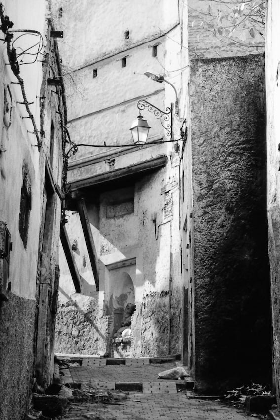 Street lamp in old quarter of Fez