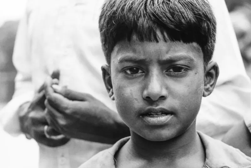 Boy with straight fringe