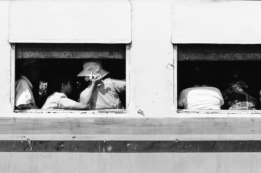 Passengers on train