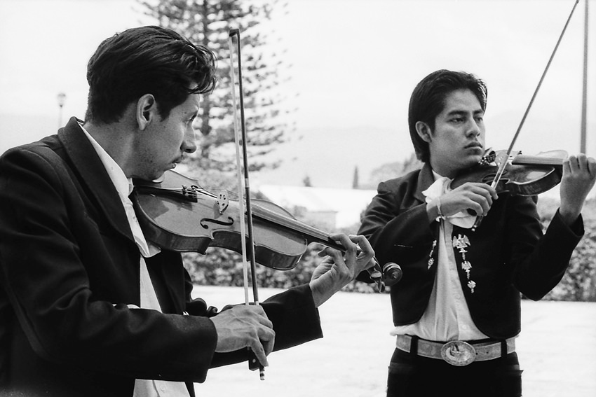Men playing violin
