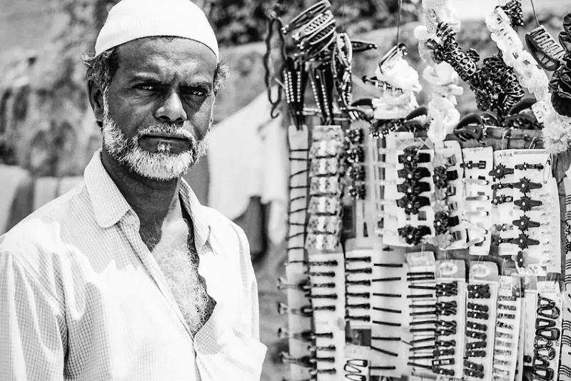 Street vendor selling accessories